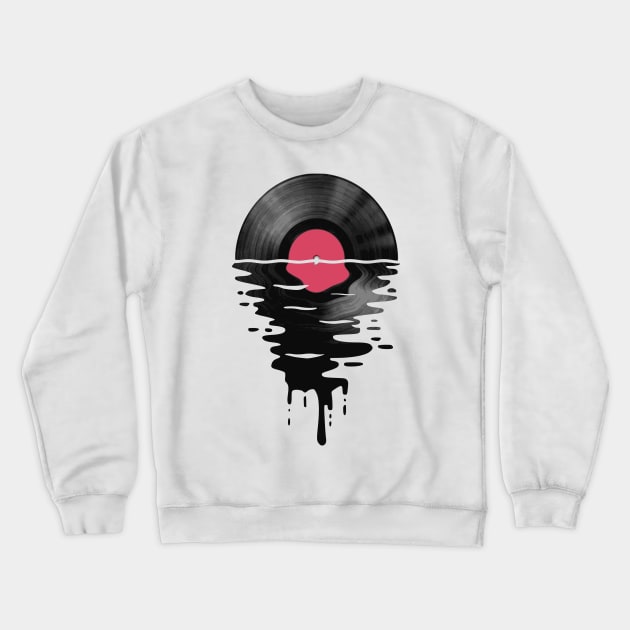 Vinyl Sunset Crewneck Sweatshirt by Nerd_art